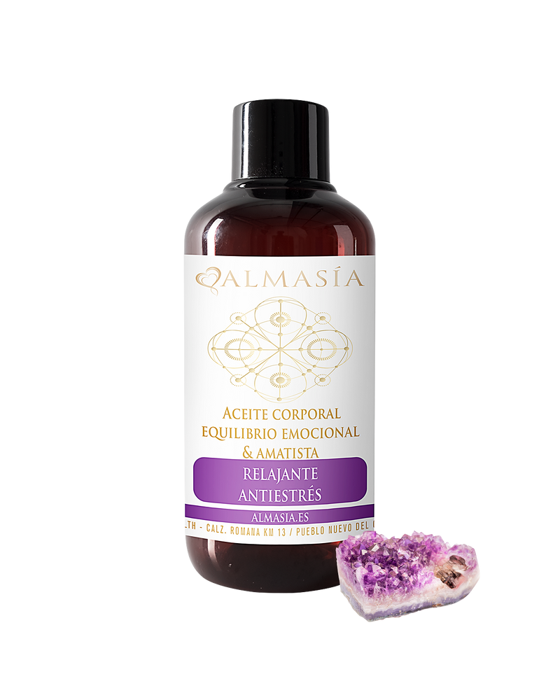 Aceite corporal equilibrio emocional con amatista