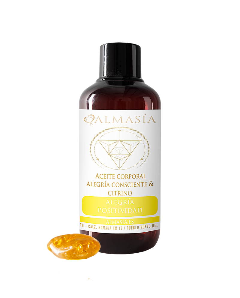 Aceite corporal alegría consciente con citrino