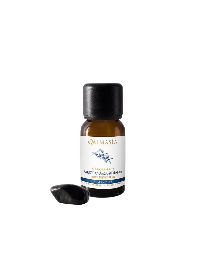 Aceite esencial de Mejorana bio con Obsidiana